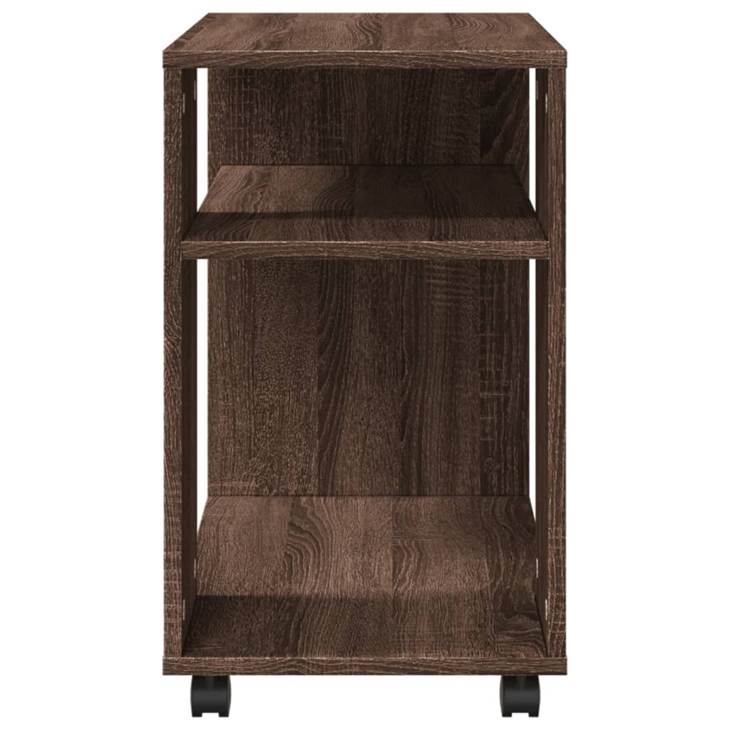 vidaXL Side Table with Wheels Brown Oak 70x35x60 cm Engineered Wood 6