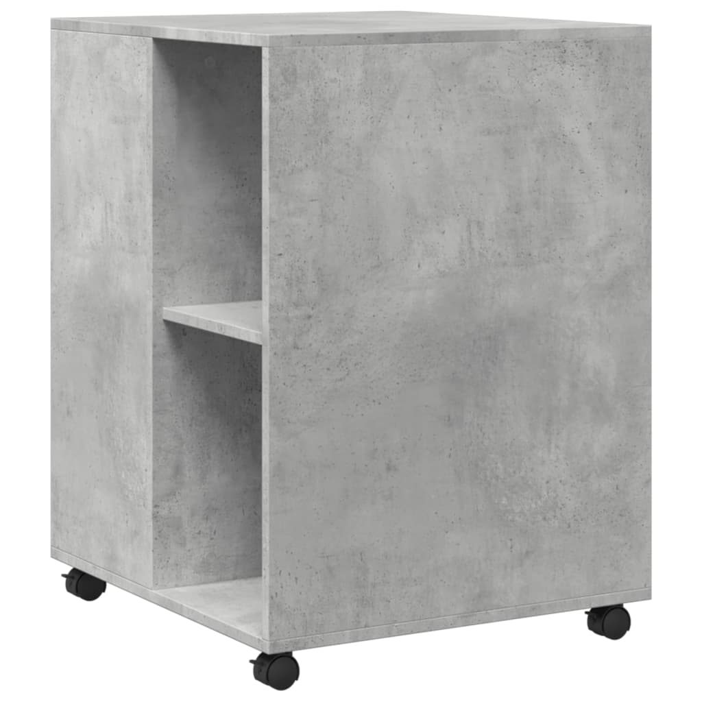 vidaXL Side Table with Wheels Concrete Grey 55x60x78 cm Engineered Wood 6