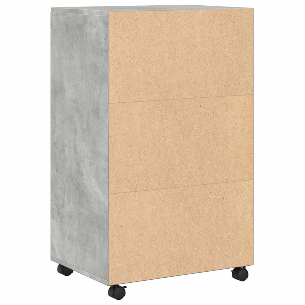 vidaXL Rolling Cabinet Concrete Grey 55x40x91 cm Engineered Wood 6