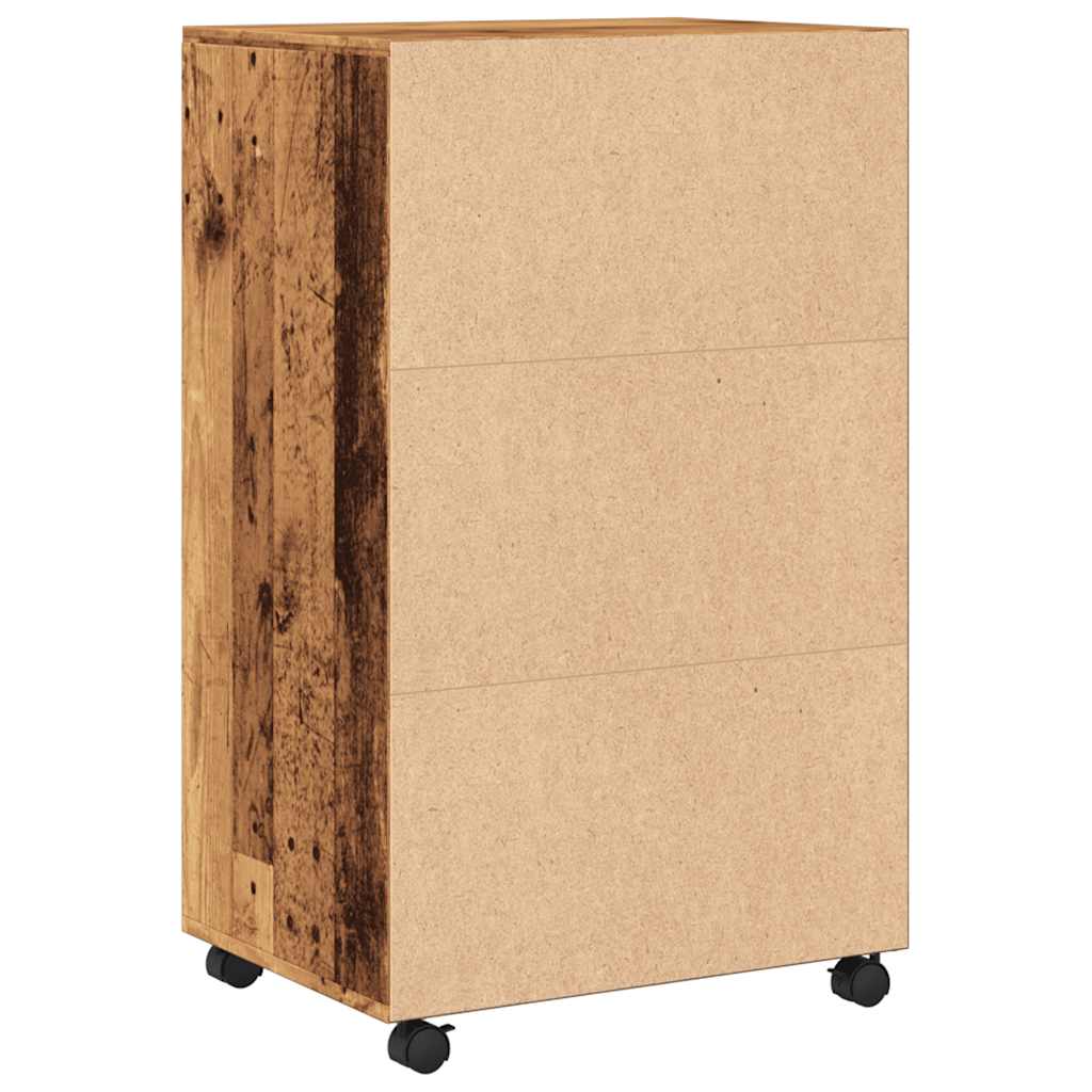 vidaXL Rolling Cabinet Old Wood 55x40x91 cm Engineered Wood 6