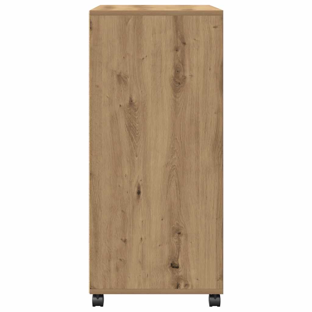 vidaXL Rolling Cabinet Artisian Oak 55x40x91 cm Engineered Wood 6