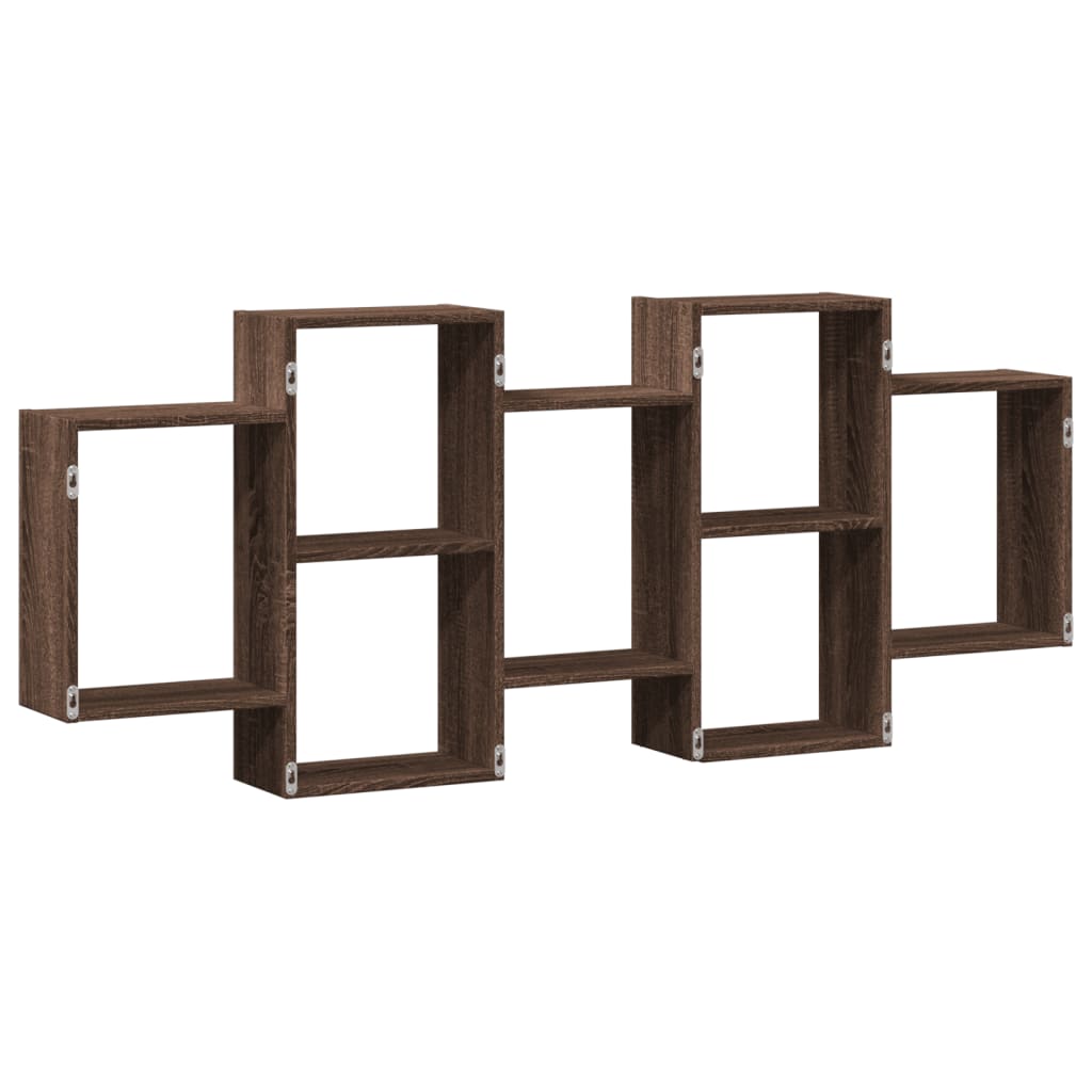 vidaXL Wall Shelf Brown Oak 159x18x65 cm Engineered Wood 6
