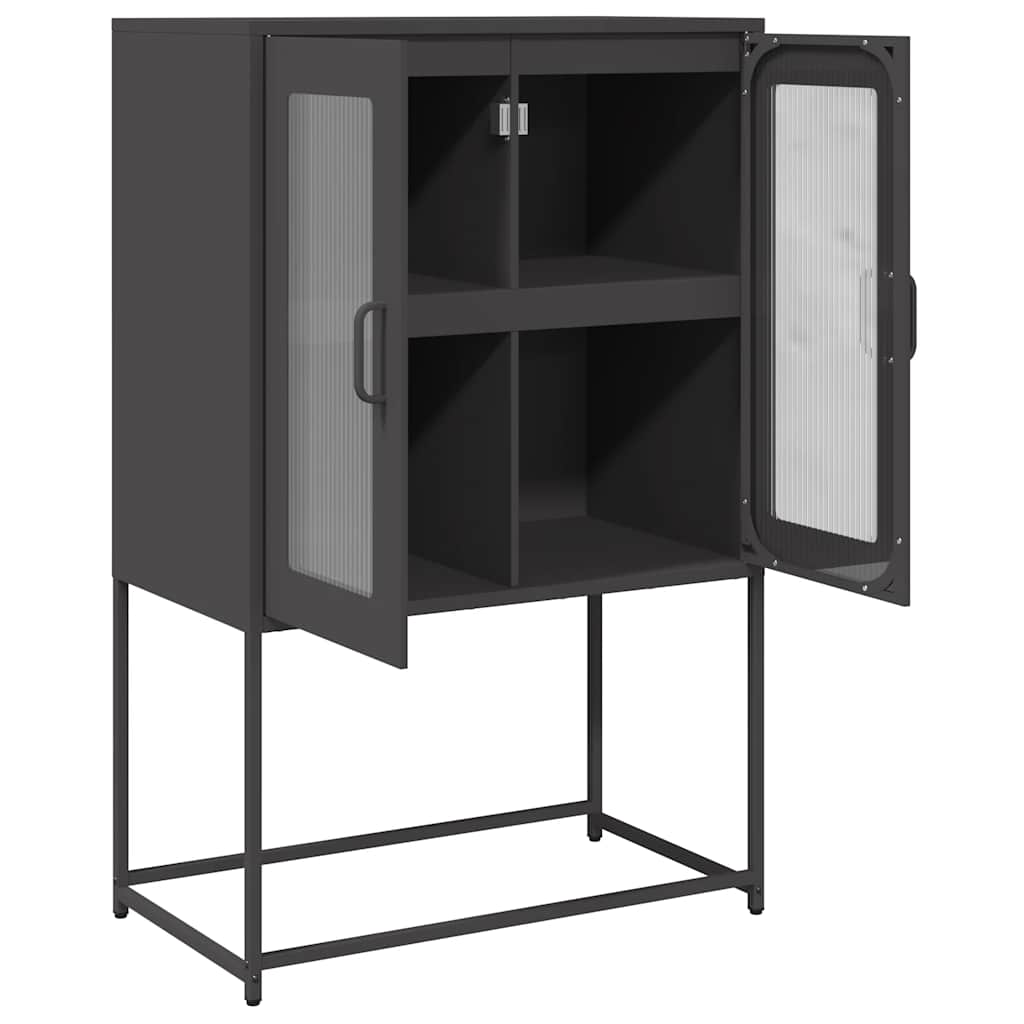 vidaXL Highboard Black 68x39x107 cm Steel 6