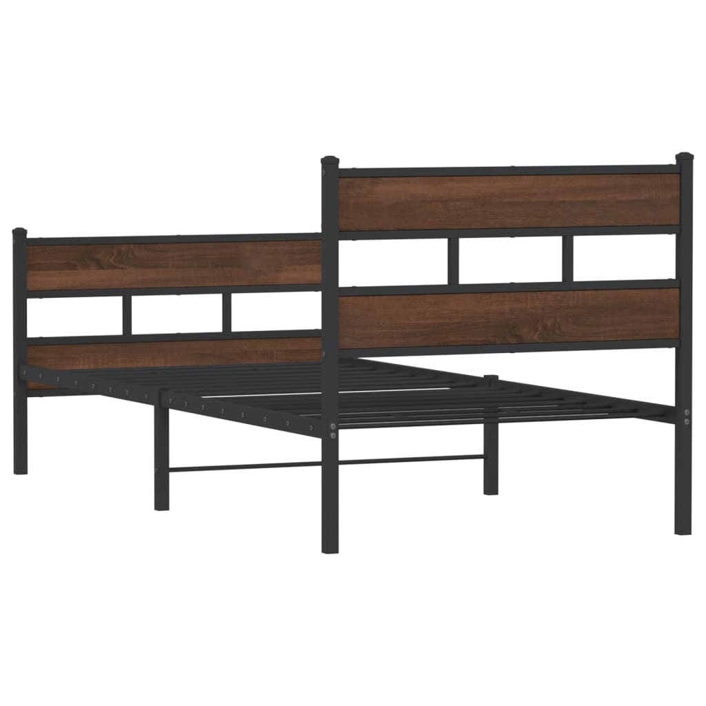 vidaXL Bed Frame without Mattress with Headboard and Footboard 75x190 cm Small Single 6
