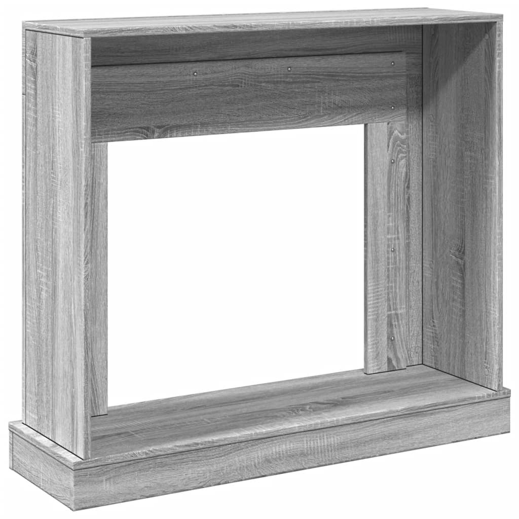 vidaXL Fireplace Surround Grey Sonoma 100x30x87.5 cm Engineered Wood 6