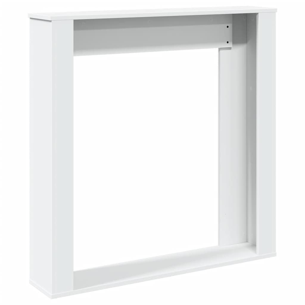 vidaXL Fireplace Surround White 100x20x100 cm Engineered Wood 6