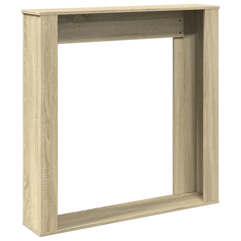 vidaXL Fireplace Surround Sonoma Oak 100x20x100 cm Engineered Wood 6