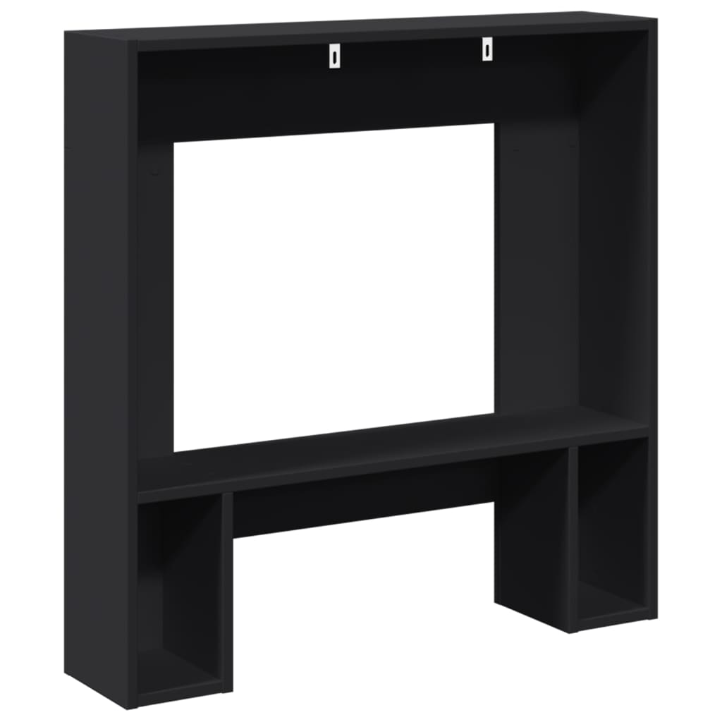 vidaXL Fireplace Surround Black 81x18x82 cm Engineered Wood 6