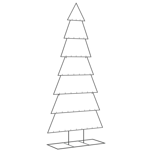 vidaXL Metal Christmas Tree for Decoration Black 210 cm 2