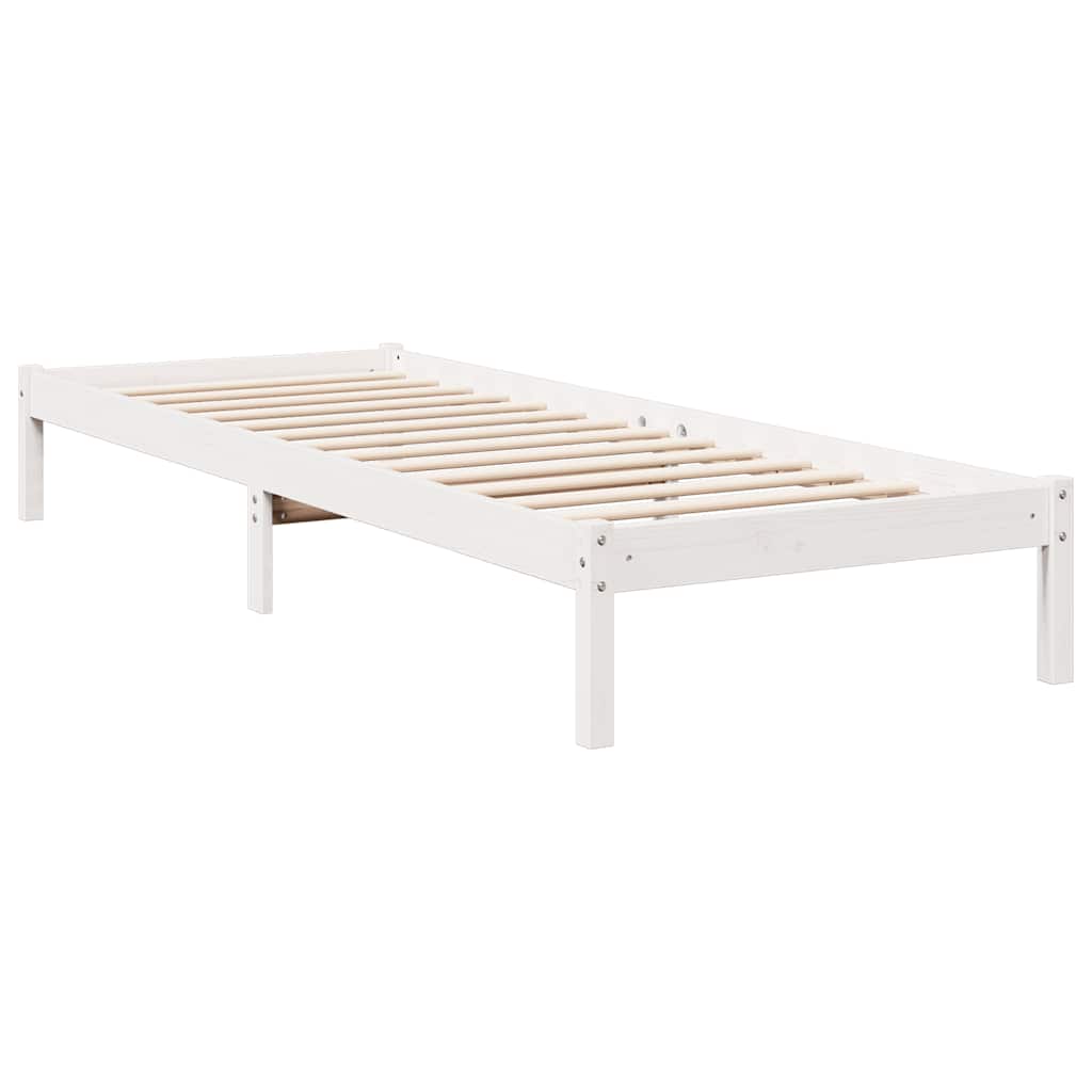 vidaXL Extra Long Bed Frame without Mattress White 80x210 cm Solid Wood Pine 6