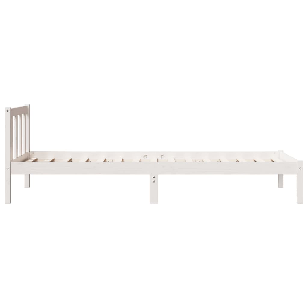 vidaXL Extra Long Bed Frame without Mattress White 80x220 cm Solid Wood Pine 6