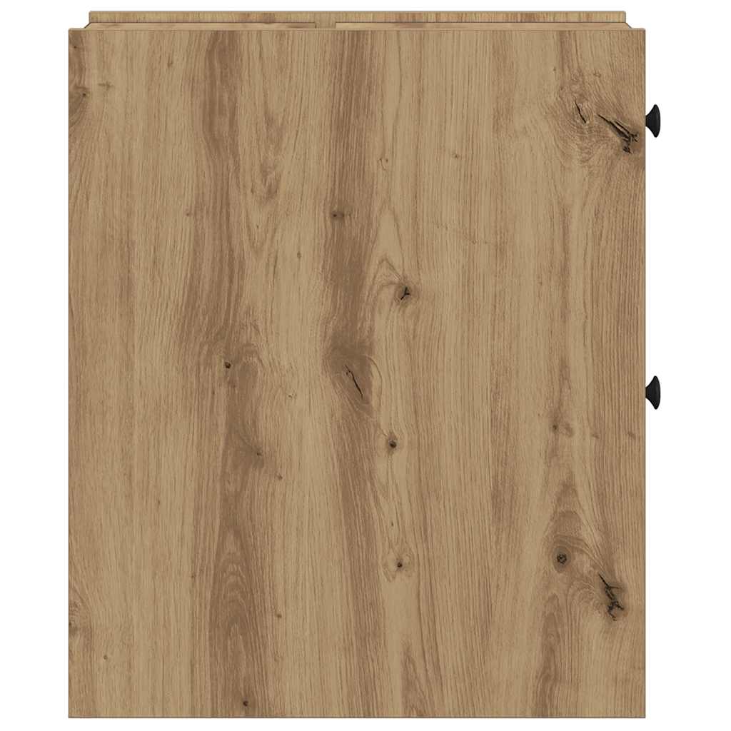 vidaXL Narrow Bathroom Cupboard with Wheels Artisian Oak Engineered Wood 6