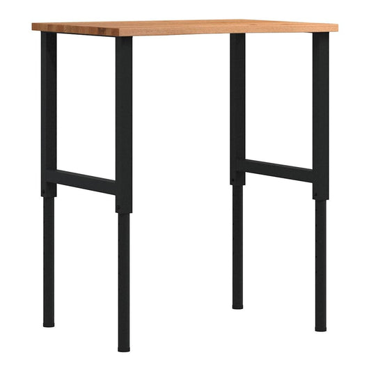 Workbench 80x60x(71,5-98) Solid Wood Oak Black and light brown 80 x 60 x (71.5-98) cm
