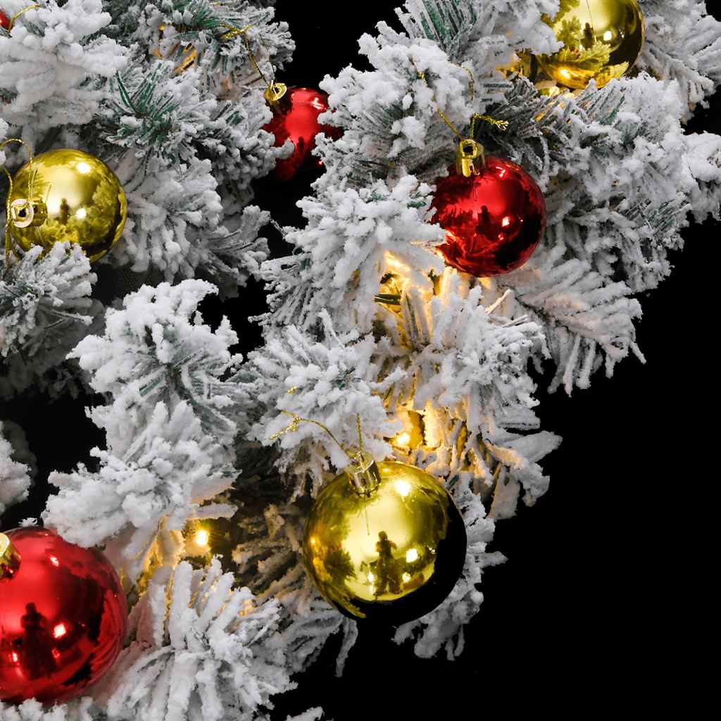 vidaXL Christmas Garland with Baubles and LED Lights Green 5 m PVC 6