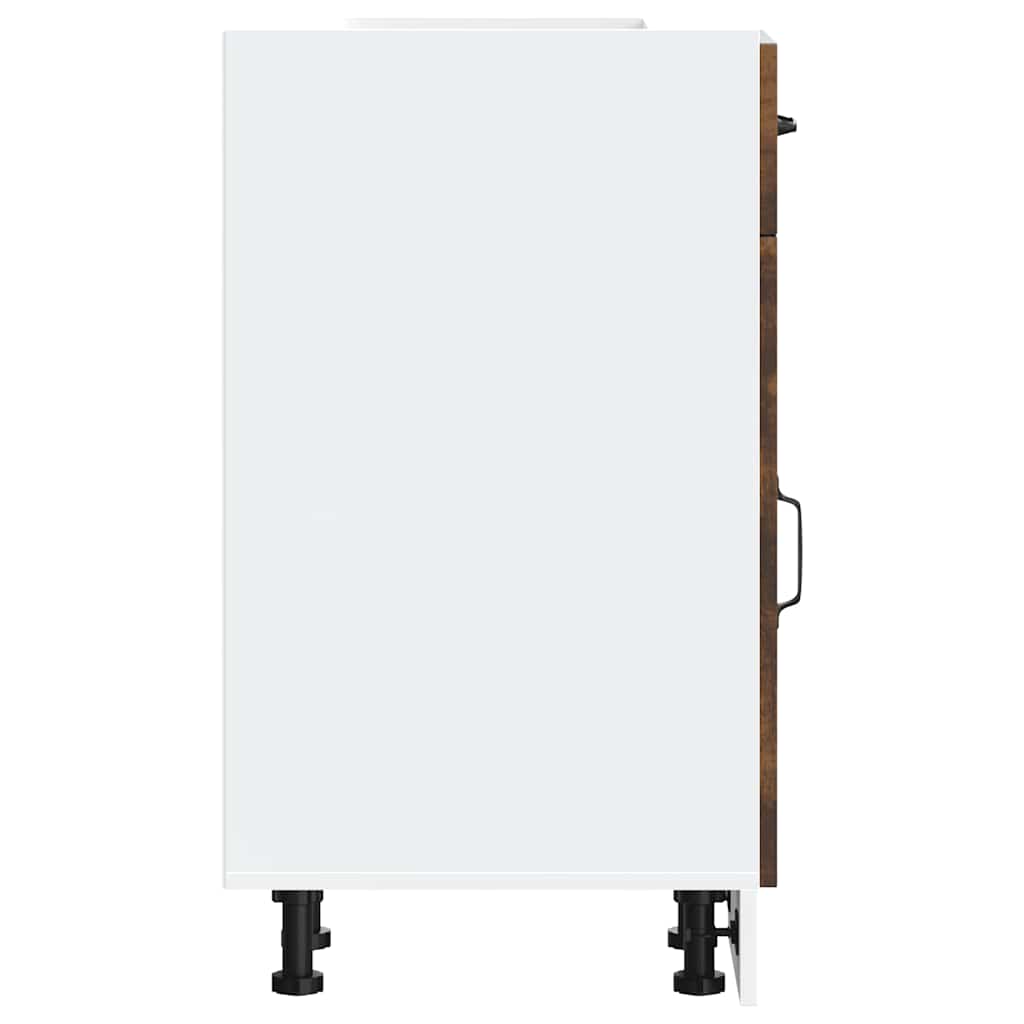 vidaXL Kitchen Base Cabinet Kalmar Smoked Oak Engineered Wood 6