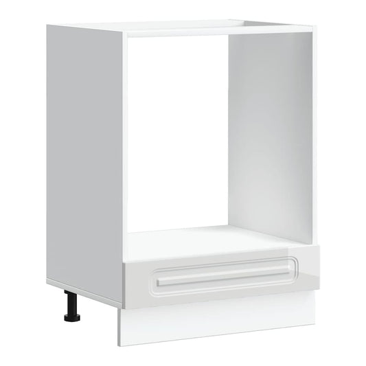 Kitchen Base Cabinet "Kalmar" Engineered Wood High gloss white 1x bottom cabinet (1 door 1 drawer) 30 cm wide 81.5 cm high–1x wall cabinet (1 door) 30 cm wide 100 cm high 1x oven cabinet 60 cm wide 81.5 cm high