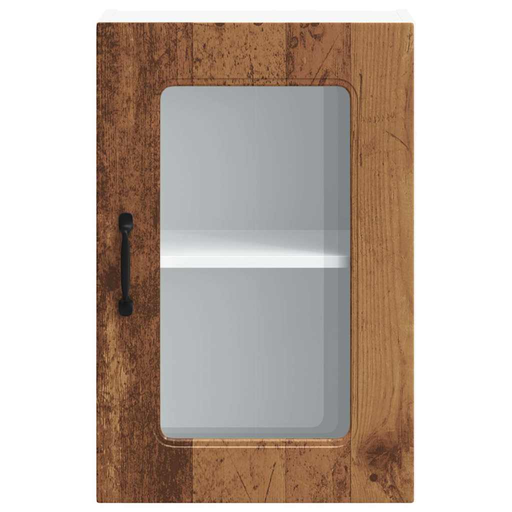 vidaXL Kitchen Wall Cabinet with Glass Door Kalmar Old Wood Engineered Wood 6