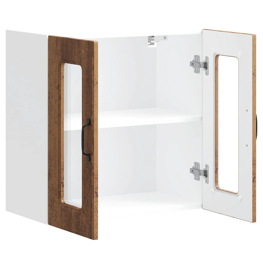 vidaXL Kitchen Wall Cabinet with Glass Door Kalmar Old Wood Engineered Wood 6