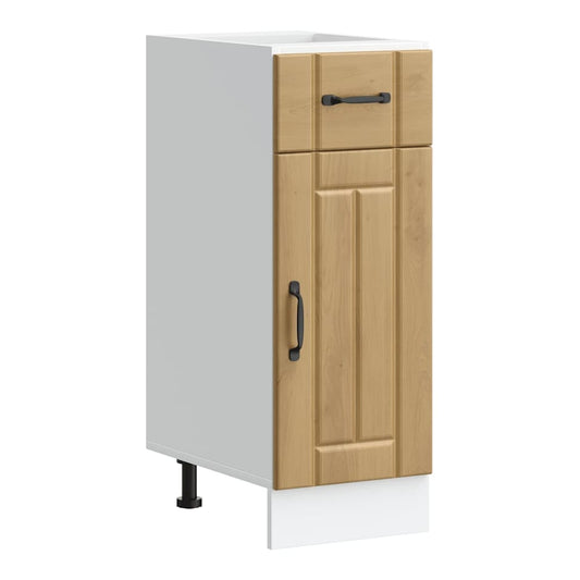 Kitchen Base Cabinet "Lucca" Engineered Wood Artisan oak 1x bottom cabinet (1 door 1 drawer) 30 cm wide 81.5 cm high–1x wall cabinet (1 door) 30 cm wide 100 cm high 1x bottom cabinet (1 door 1 drawer) 30 cm wide 81.5 cm high