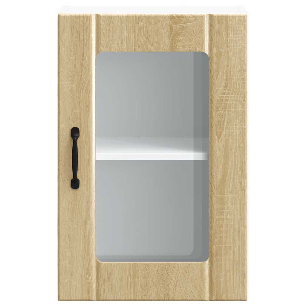 vidaXL Kitchen Wall Cabinet with Glass Door Lucca Sonoma Oak 6