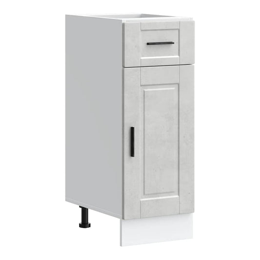 Kitchen Base Cabinet "Porto" Engineered Wood Concrete grey 1x bottom cabinet (1 door 1 drawer) 30 cm wide 81.5 cm high–1x wall cabinet (1 door) 40 cm wide 40 cm high 1x bottom cabinet (1 door 1 drawer) 30 cm wide 81.5 cm high