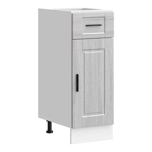 Kitchen Base Cabinet "Porto" Engineered Wood Grey sonoma 1x bottom cabinet (1 door 1 drawer) 30 cm wide 81.5 cm high–1x wall cabinet (1 door) 30 cm wide 100 cm high 1x bottom cabinet (1 door 1 drawer) 30 cm wide 81.5 cm high