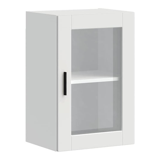 Kitchen Wall Cabinet with Glass Door "Porto" White 1x wall corner cabinet 57 cm wide 100 cm high–2x wall glass cabinet (1 door) 40 cm wide 40 cm high 1x wall glass cabinet (1 door) 40 cm wide 60 cm high