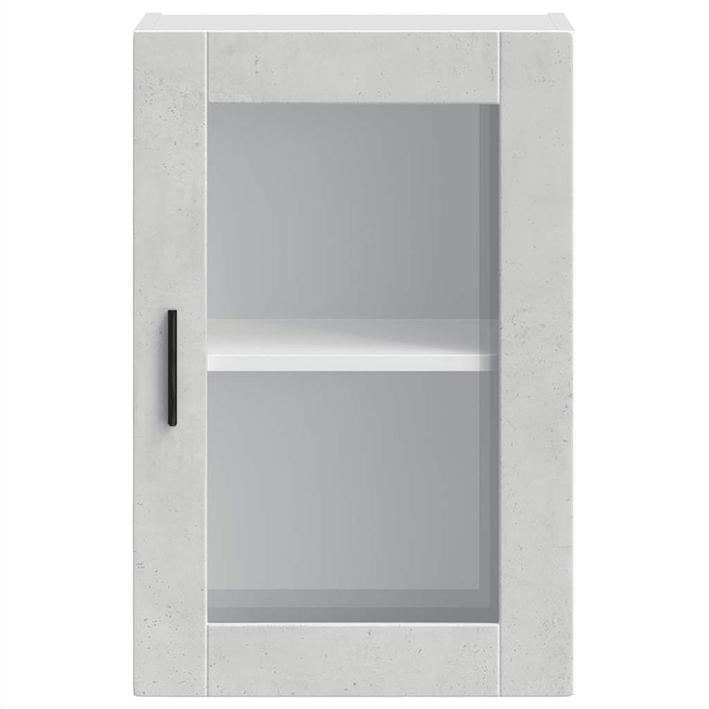 vidaXL Kitchen Wall Cabinet with Glass Door Porto Concrete Grey 6
