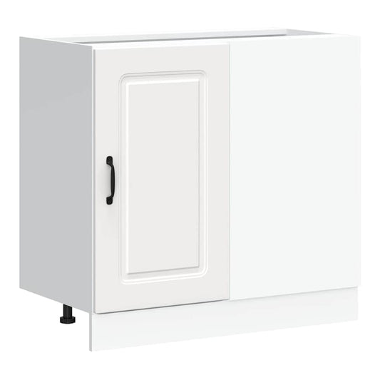 Kitchen Base Cabinet "Kalmar" Engineered Wood White 1x bottom cabinet (1 door 1 drawer) 30 cm wide 81.5 cm high–1x wall cabinet (1 door) 30 cm wide 100 cm high 1x corner bottom cabinet (1 door) 86 cm wide 81.5 cm high