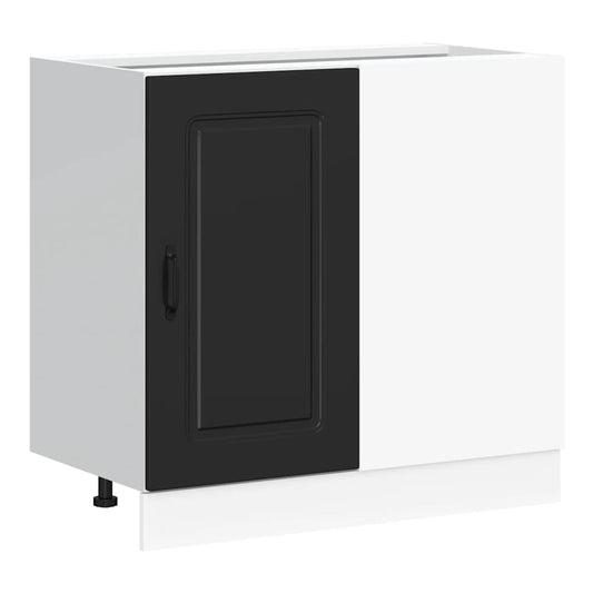 Kitchen Base Cabinet "Kalmar" Engineered Wood Black 1x bottom cabinet (1 door 1 drawer) 30 cm wide 81.5 cm high–1x wall cabinet (1 door) 30 cm wide 100 cm high 1x corner bottom cabinet (1 door) 86 cm wide 81.5 cm high