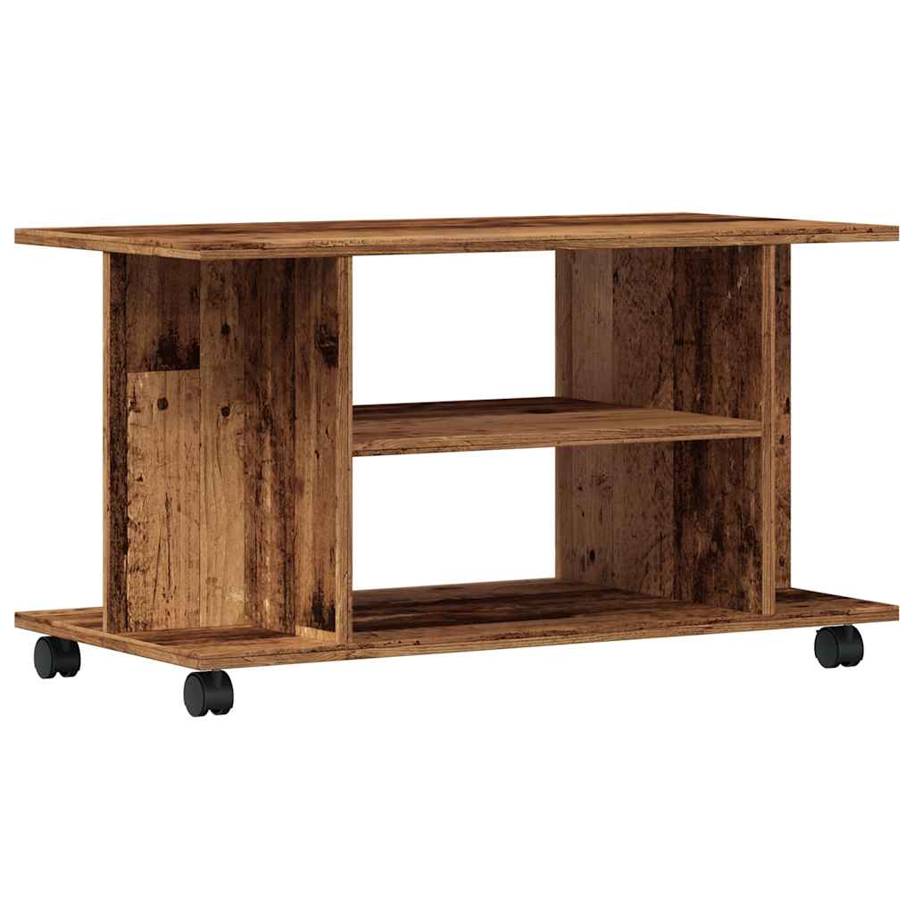 vidaXL TV Cabinet with Castors Old Wood 80x40x45 cm Engineered Wood 6