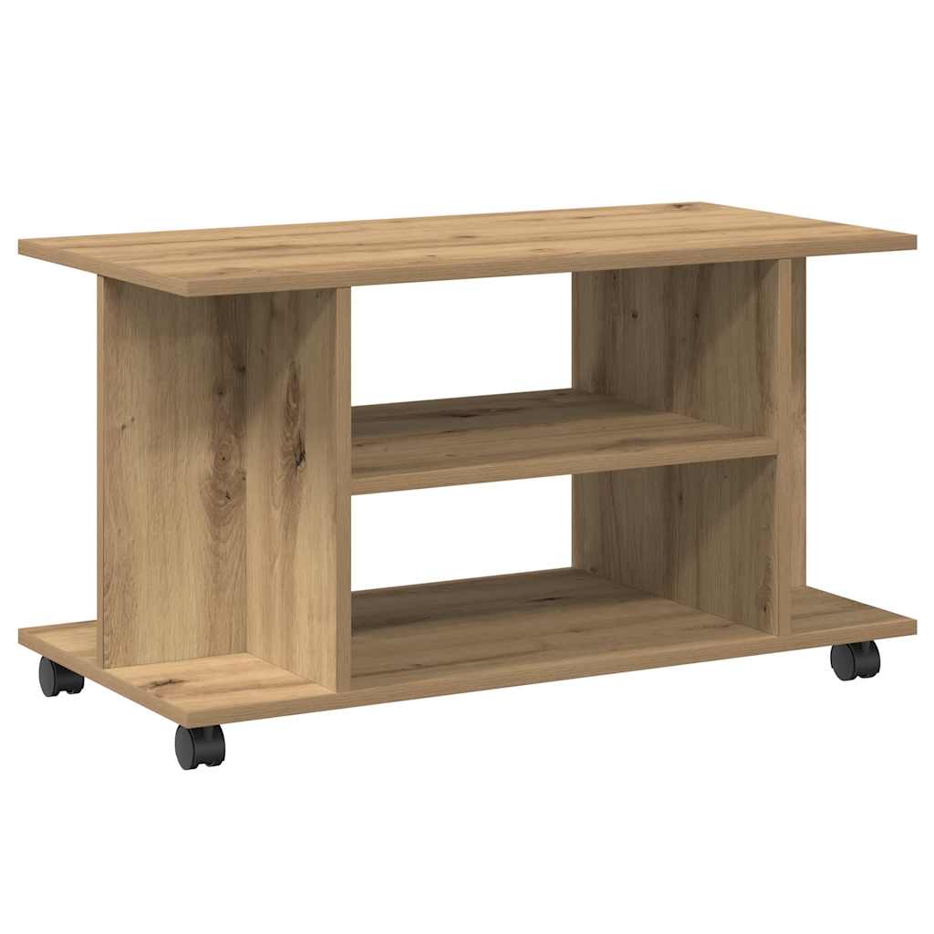 vidaXL TV Cabinet with Castors Artisan Oak 80x40x45 cm Engineered Wood 6