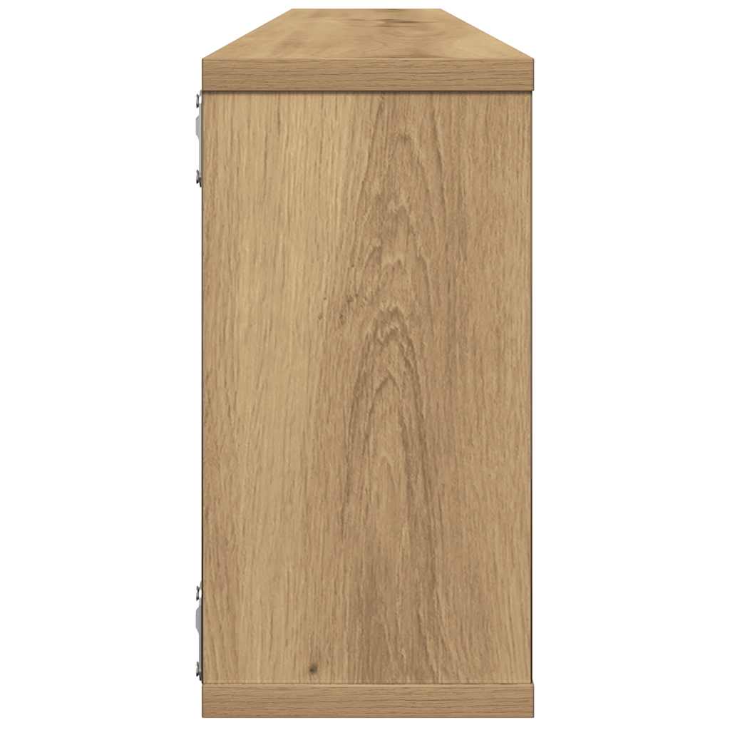vidaXL Wall Cube Shelves 4 pcs Artisan Oak 100x15x30 cm Engineered Wood 6