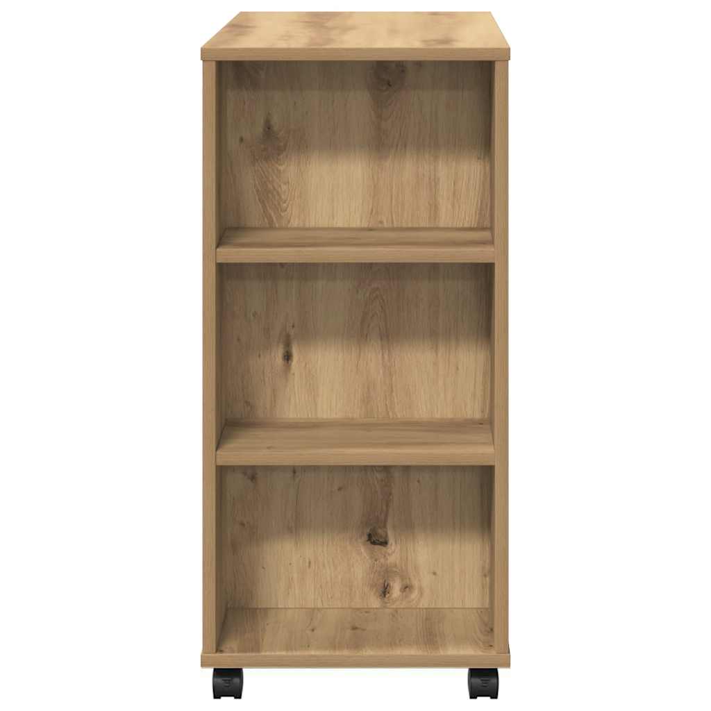 vidaXL Rolling Cabinet Artisan Oak 60x35x75 cm Engineered Wood 6