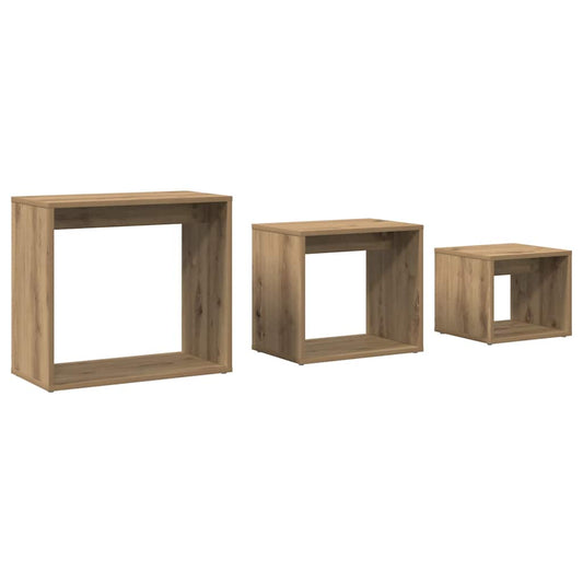 Nesting Tables 3 pcs Engineered Wood Artisan oak