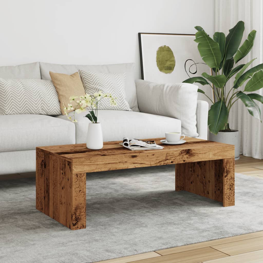 Coffee Table 102x50x36 cm Engineered Wood Old wood