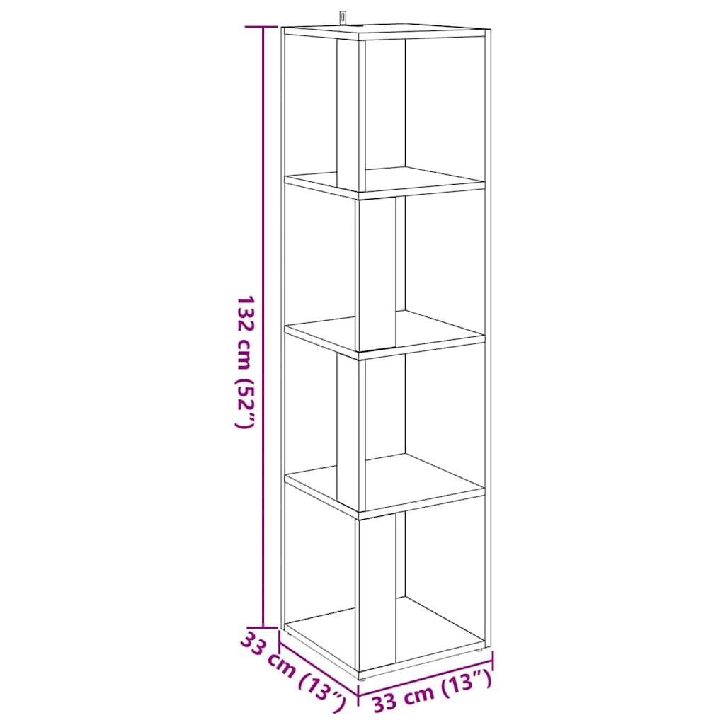 vidaXL Corner Cabinet Old Wood 33x33x132 cm Engineered Wood 6