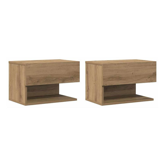 Wall-mounted Bedside Cabinets 2 Artisian oak