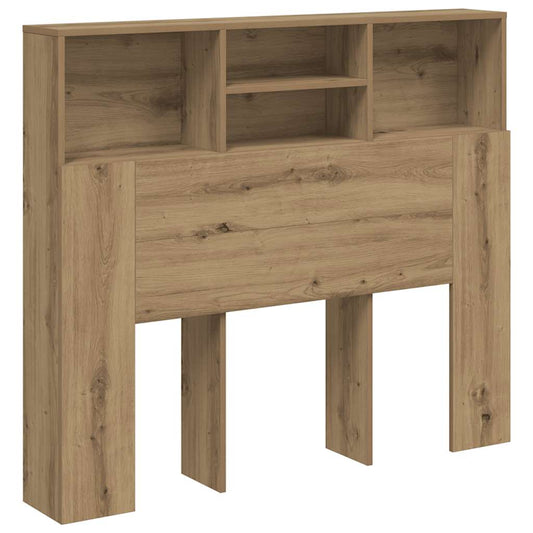 vidaXL Headboard Cabinet Artisian Oak 120x19x103,5 cm Engineered Wood 2
