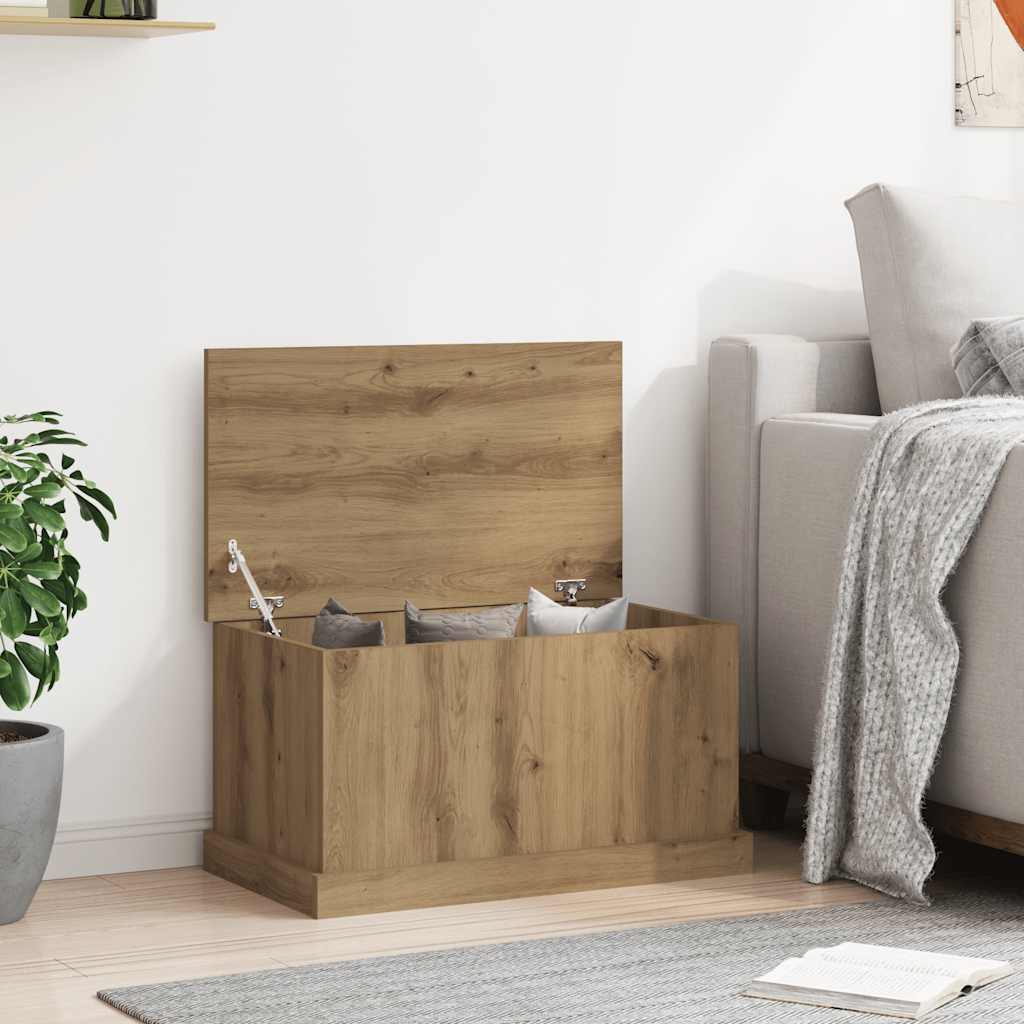 vidaXL Storage Box Artisan Oak 70x40x38 cm Engineered Wood 6