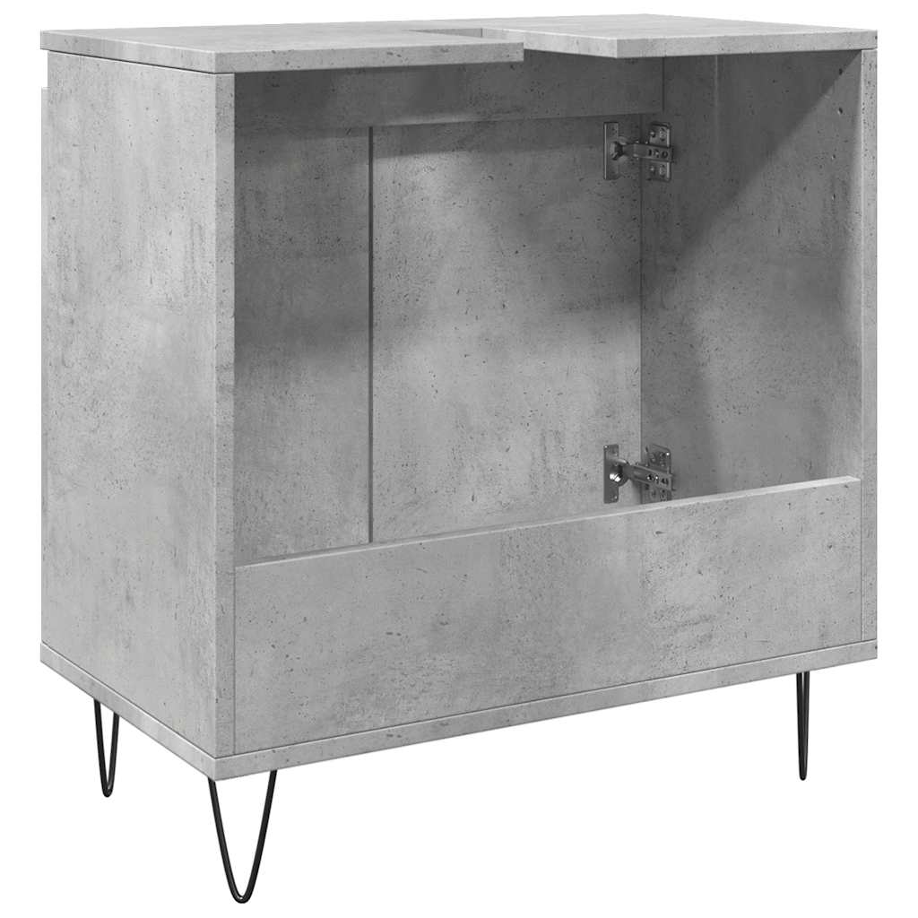 vidaXL Bathroom Cabinet Concrete Grey 58x33x60 cm Engineered Wood 6