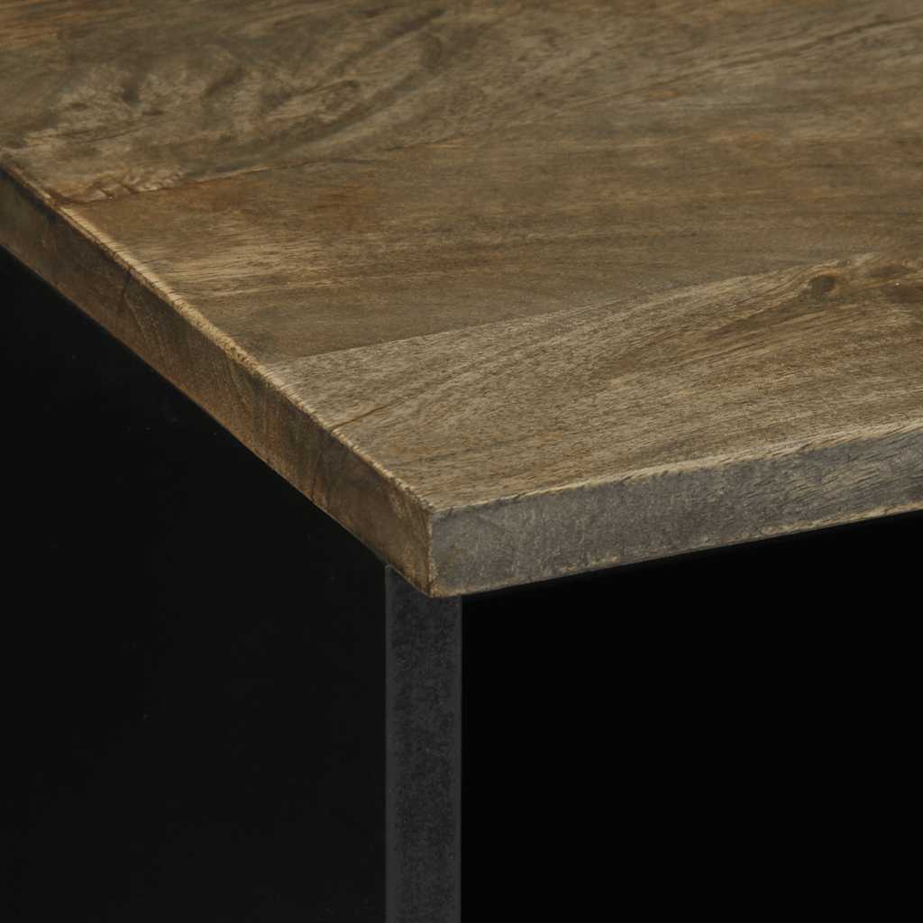 vidaXL TV Cabinet Light Grey 70x33.5x46 cm Solid Wood Mango 6