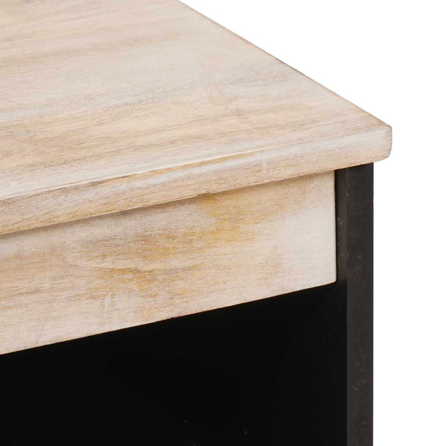 vidaXL Sideboard White Wash Finish 60 x 33 x 75 cm Solid Mango Wood 6