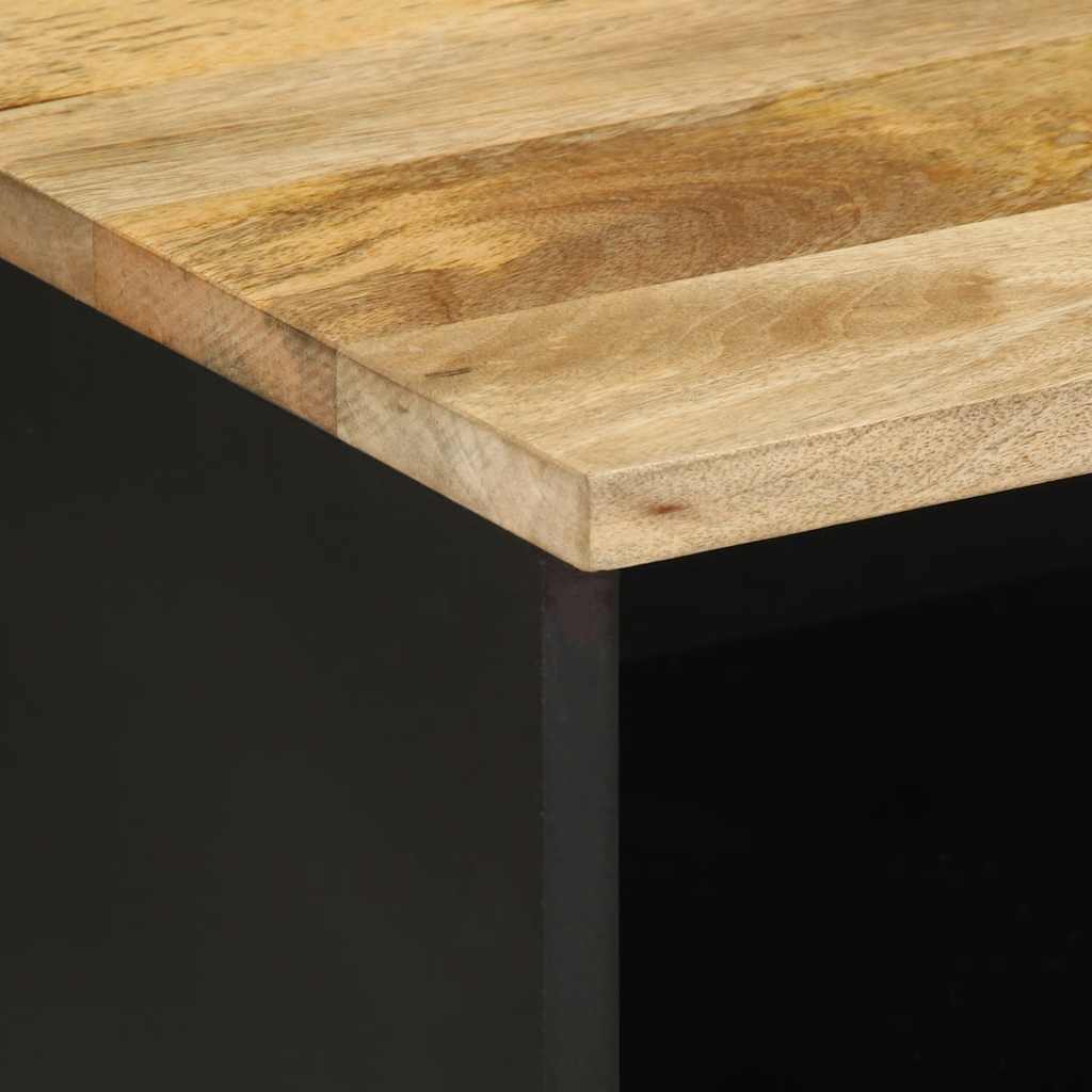 vidaXL TV Cabinet Black 70x33.5x46 cm Solid Rough Wood Mango 6
