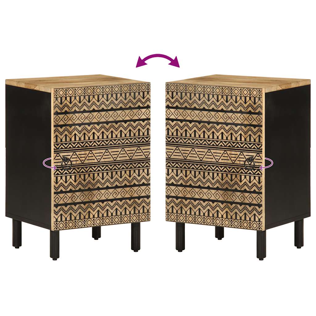 vidaXL Bathroom Cabinet 38x33.5x58 cm Solid Wood Mango 6