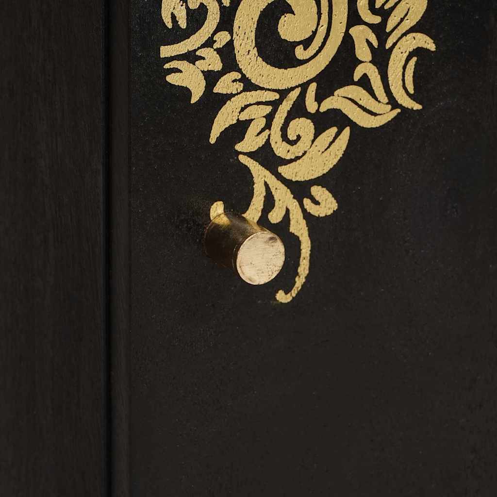 vidaXL Wall Cabinet Black 38 x 33 x 48 cm Solid Mango Wood 6