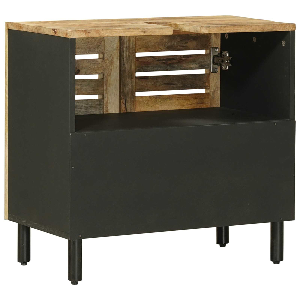 vidaXL Sink cabinet Brown and Black 62 x 33 x 58 cm Solid Mango Wood 6