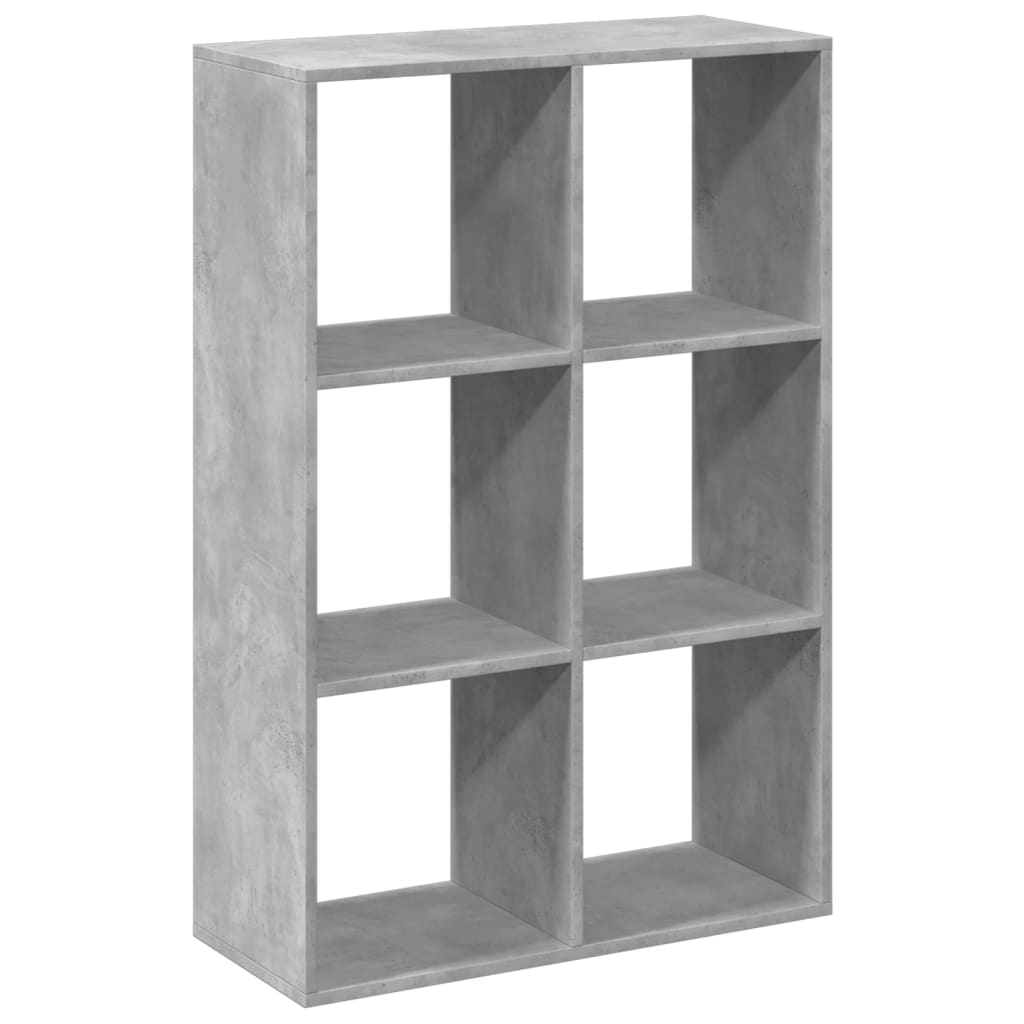 vidaXL Room Divider Bookcase Concrete Grey 69,5x29x103,5 cm Engineered Wood 6