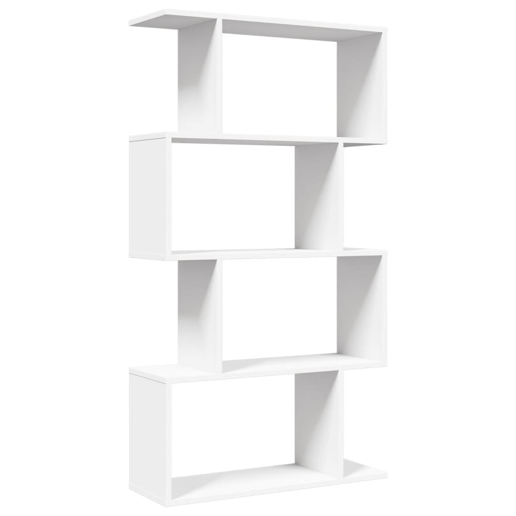 vidaXL Room Divider Bookcase 4-Tier White 70x24x129 cm Engineered Wood 6