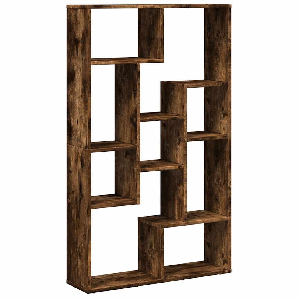 vidaXL Bookcase Smoked Oak 72x20x120,5 cm Engineered Wood 6